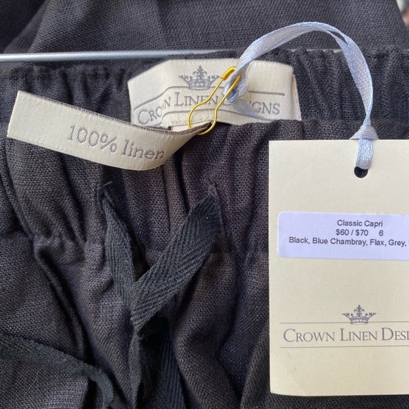 Crown Linen Designs  Wide Leg Classic Capri pant XS - Picture 9 of 10
